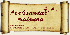 Aleksandar Andonov vizit kartica